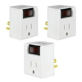 Wideskall 3 Prong Grounded 3 Outlets AC Power Wall Plug On/Off Switch ...