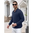 thumbnail image 4 of COOFANDY Long Sleeve Polo Shirts for Men Knit Polo Sweater Lightweight Ribbed Pullover Sweater for Men Casual Collared Shirts for Daily Life, Business and Sports in Autumn and Winter, 4 of 7