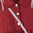 thumbnail image 6 of Tiijoy Little Girls Sleeveless Polo Dress Casual Tiered Midi Skater Dress, Sizes 6-7, 6 of 7