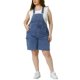 thumbnail image 1 of Shorts de tirantes ajustables para mujer GRACE & GRANDEUR, overoles de mezclilla con bolsillo cargo, talla 1X, color gris azul, 1 of 1