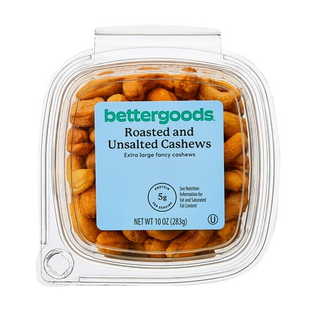 bettergoods Roasted and Unsalted Cashews, 10 oz
