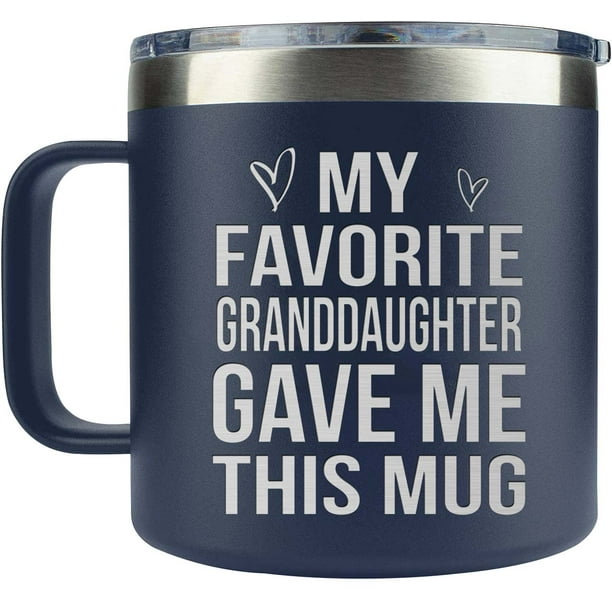Taza de café AMAZPRINTS Grandparents con aislamiento, 400 ml, azul marino