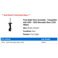 thumbnail image 2 of Front Right Strut Assembly - Compatible with 2003 - 2005 Mercedes-Benz C320 4Matic 2004, 2 of 2