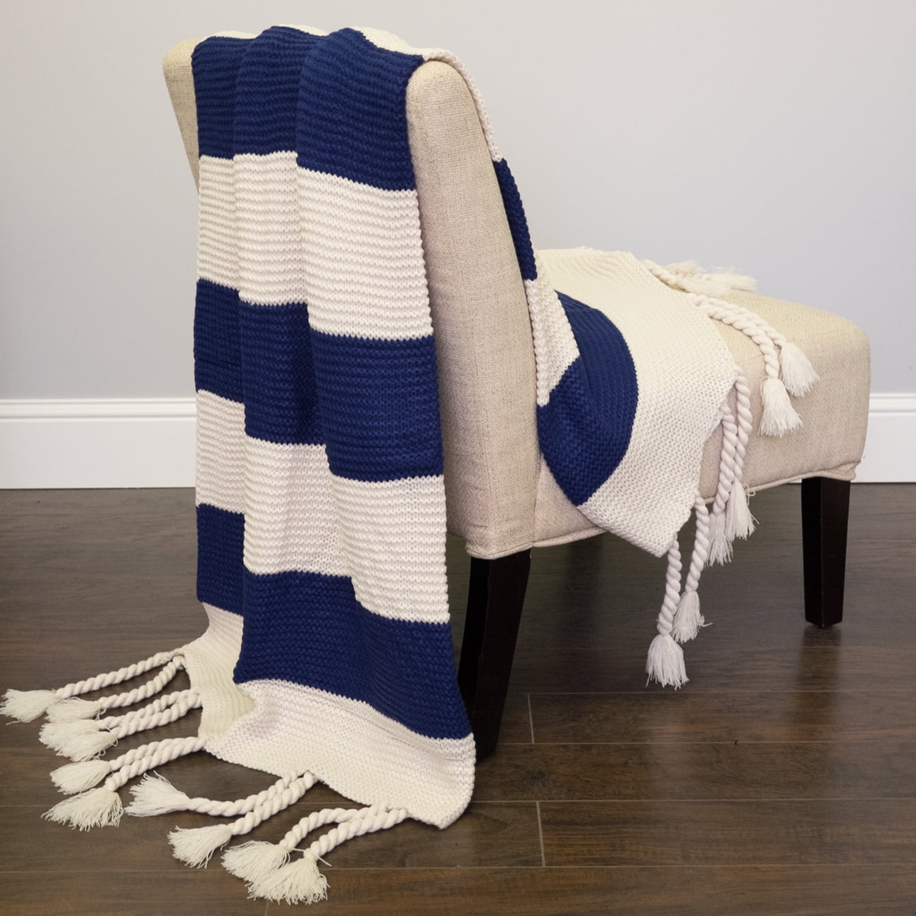 Luxurious 100 Acrylic Knit Throw Couch Blanket Vintage Two Color