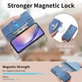 thumbnail image 5 of ELEHOLD Case for Samsung Galaxy A54 5G, Magnetic Detachable Flip Business Leather Wallet Case with Kickstand & Card Slot,Blue, 5 of 9