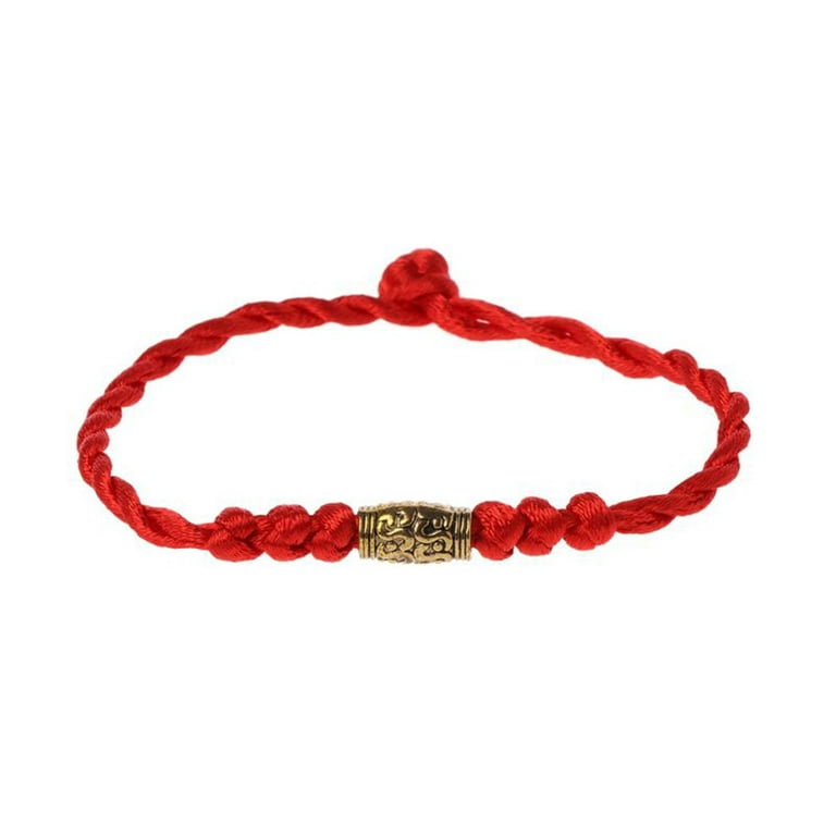 Red String Bracelet with Silver