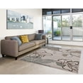 thumbnail image 3 of Linon RUG-MN0558 5 x 7 ft. 7 in. Milan Loomed Synthetic Indoor Area Rug - Ivory & Turquoise, 3 of 5