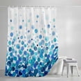 thumbnail image 3 of Blue Polka Dots Shower Curtain, Watercolor Abstract Art Gradients Waterproof Shower Curtain Set with 12 Hooks Lightweight Bath Curtains Fabric Bathroom Decor 72x78 Inches, 3 of 9