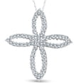 thumbnail image 1 of 1ct 14K White Gold Fancy Diamond Cross Necklace, 1 of 1