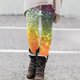 thumbnail image 4 of Gibobby Leggings térmicos mujer Leggings con estampado de moda para mujer Leggings elásticos pantalones casuales botas pantalones(Naranja,G), 4 of 5