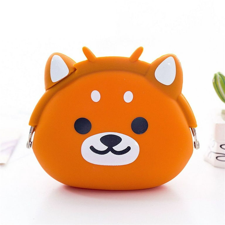 Female Cartoon Animal Coin Purse Small Silicone Soft Surface Card Holder Key Bag Wallet Coin Purse Money Bag 10 10
