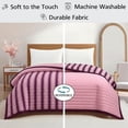 thumbnail image 3 of Mainstays Pink Striped Reversible Quilt, Full/Queen, 86" x 90", 3 of 9