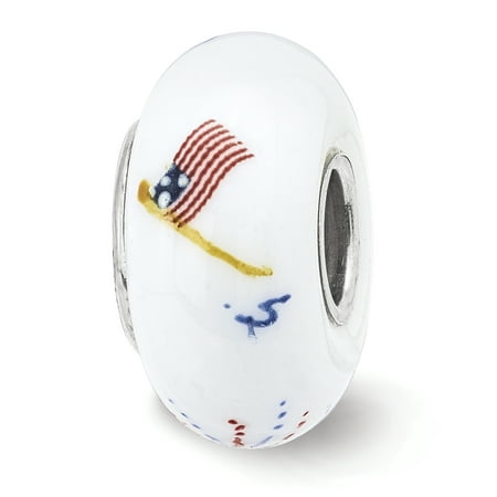 Ster.Silver Reflections Hand Painted God Bless America Fenton Glass (Best Rendition Of God Bless America)