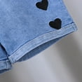 thumbnail image 6 of LYMAYTER Toddler Kids Girls Stretch Jeans Shorts Baby Summer Solid Color Casual Pants Shorts Cotton Printed Denim Shorts for 1-6 Years, 6 of 9