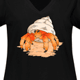 thumbnail image 4 of Inktastic Cute Hermit Crab on Beach Women's Plus Size V-Neck T-Shirt, 4 of 5