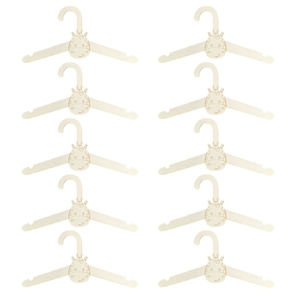 10 Pieces Child Friendly Sturdy Wood Hangers for Baby Garments Coat Dresses
