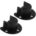 thumbnail image 1 of 2 Pieces Stainless Steel Matte Black Shower Closet Rod Curtain Flange Seat Set Support Flange Socket Clothes Rod Holder With Screws, 1 of 5