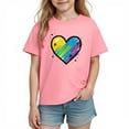 thumbnail image 1 of Blusas y camisas de manga corta con cuello redondo para niños y niñas, camisetas gráficas de manga corta, blusas con estampados bonitos para la temporada escolar., 1 of 8