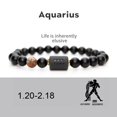 thumbnail image 2 of Unisex Constellation Bracelet Natural Agate Beads Elastic Strap Zodiac Star Sign Distance Friendship Prayer Blessing Bracelet Good Luck Wrist Jewelery Holiday Gift -19cm,Aquarius, 2 of 7