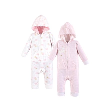 Fleece Union Suits / Coveralls 2pk (Baby Girls) (Best Underwear To Wear With Yoga Pants)