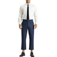 thumbnail image 2 of INSPIRE CHIC Pantalon Habillé Court pour Homme, Couleur Unie, devant Plat, 34, Bleu Marine, 2 of 6