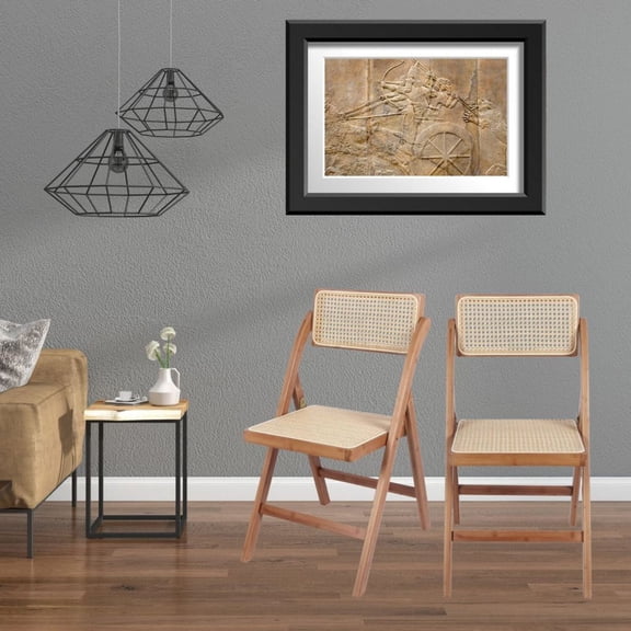 Set of 2 Tristan Bamboo Wood Folding Chair,