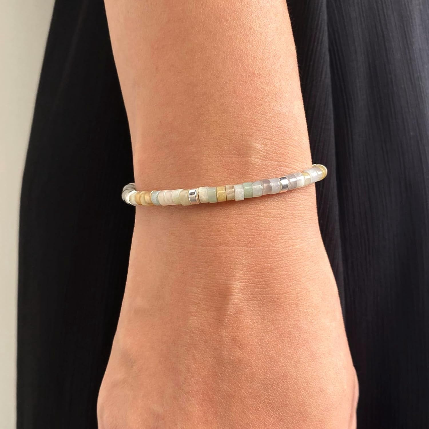 PJRYC Inspirational Gifts Healing Natural Stone Bracelets-Thinking of You,Get Well Soon Encouragement Gifts Strength Bracelets for Women Friends Sister,Christmas Stocking Stuffers Thanksgiving Basket