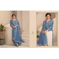 thumbnail image 4 of Stitched Women's Wear Indian Salwar Kameez Suits Pakistani Designer Plazo Outfits ( Blue, XXS - 34 ), 4 of 5