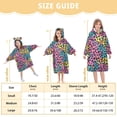 thumbnail image 3 of Dailycode Wearable Blanket Hoodie Oversized Sherpa Flannel Blankets with Pocket for 3-14 Year Old Polychrome Leopard, 3 of 7