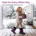 thumbnail image 5 of NIPAXO Kids Snow Boots Waterproof Purple and Black Faux Fur Collar Classic Lace-Up Winter Boots for Boys Girls, 5 of 11
