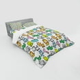thumbnail image 2 of Ambesonne Cartoon Bedding Set 4 Pcs, Bat Frog Lion Zebra Dino, Queen, Multicolor, 2 of 2