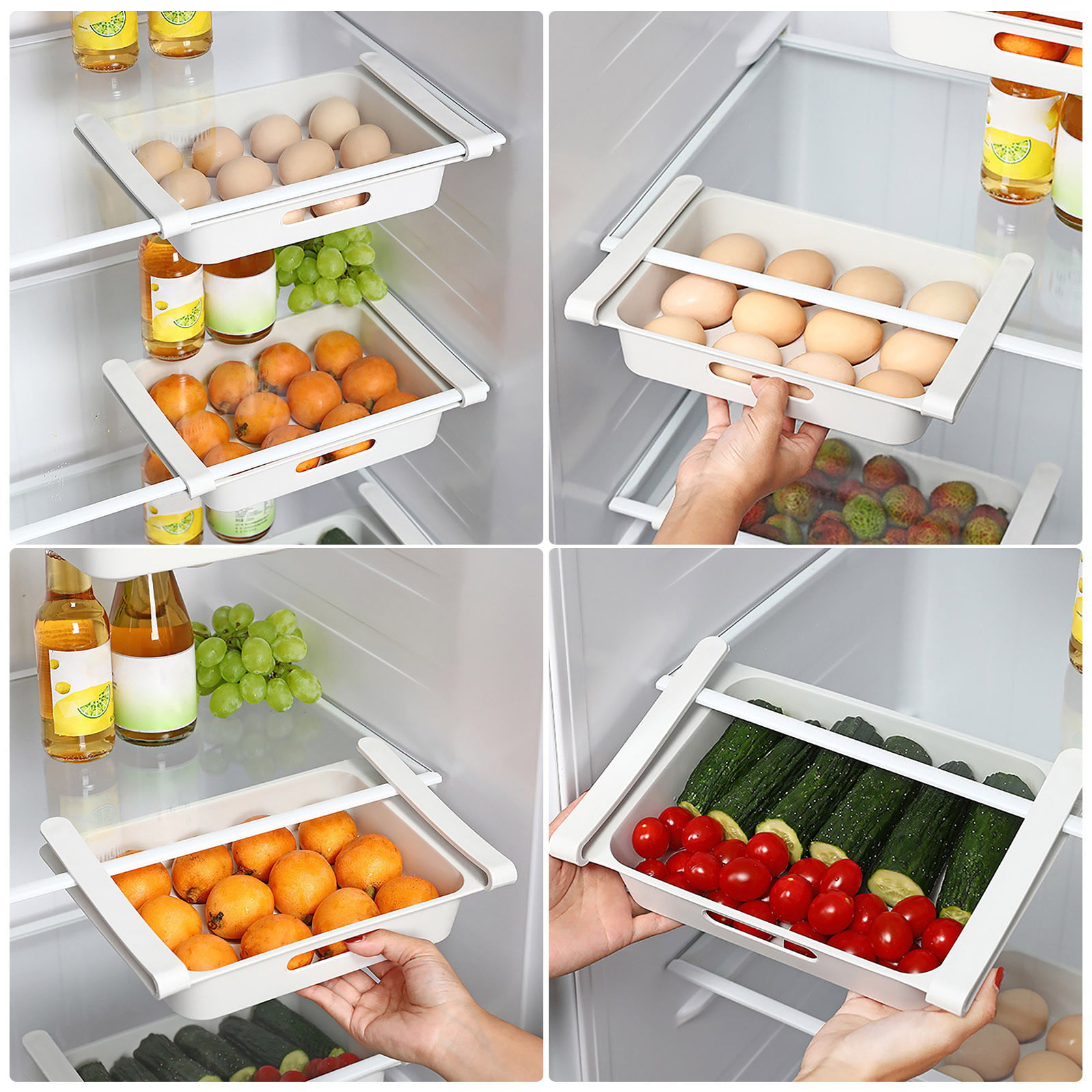 Pull Out Refrigerator Drawer Extend the Egg Freshness Time Storage Tray for  Food Storage Accessories