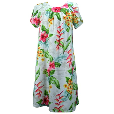RJC - RJC Women's Maui Hibiscus Heliconia Muumuu Dress, Beige, L ...