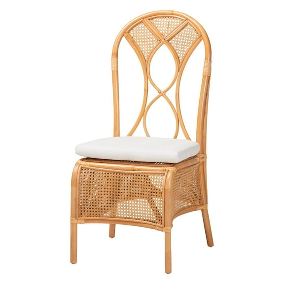 bali & pari Natural Rattan Dining Chair - Handcrafted Wicker Side Chair