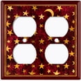 thumbnail image 3 of Metal Light Switch Plate Cover Elegant Starry Night Maroon Tile FRA024, 3 of 13