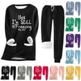 thumbnail image 5 of Womens 2pcs Loungwear Set Yes I'm Still Freezing Me 24 7 Thicken Winter Warm Sherpa Fleece Lined Sweatshirt +Pants Soft Pjs Sleepwear with Pocket, 5 of 5