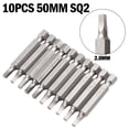 thumbnail image 1 of 10pcs SQ1-SQ5 Square Head Screwdriver Bits Set Hex Shank Magnetic Screwdriver, 1 of 8