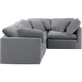 thumbnail image 3 of Meridian Furniture Indulge 123.5" Velvet L-Shaped Modular Sectional in Gray, 3 of 10