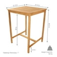 thumbnail image 4 of Sunnydaze 31" Teak Bar-Height Outdoor Dining Table, 4 of 8