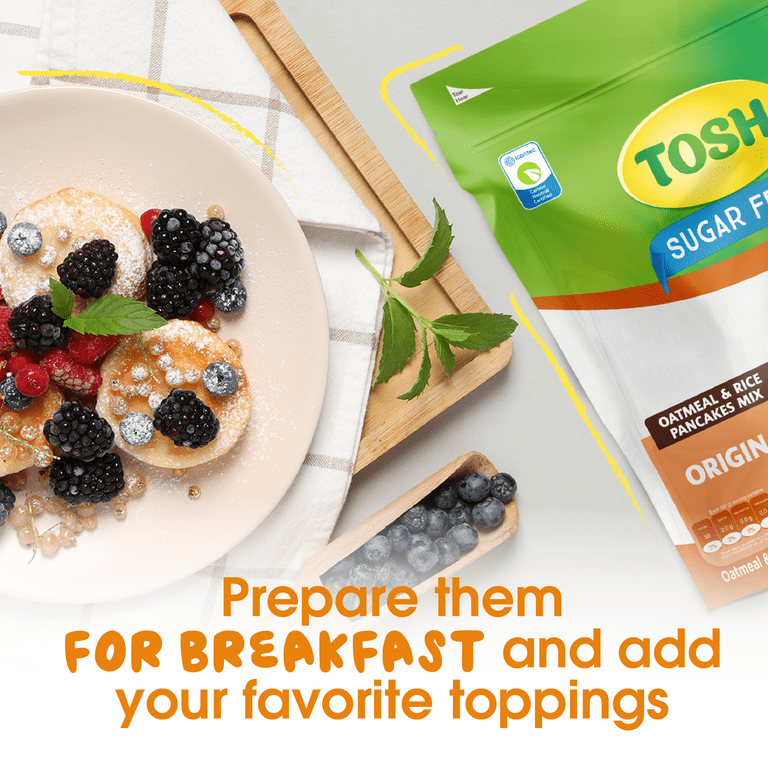 Tosh Oatmeal and Rice Pancake Mix 10.5 oz, High Fiber and Protein