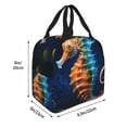 thumbnail image 2 of KLL Yellow Fish Seahorse Print Insulated Lunch Bag Women, Reusable Cute Tote Lunch Box for Adult & Men, Leakproof Cooler Lunch Bags for Work Office Travel Picnic, 2 of 5