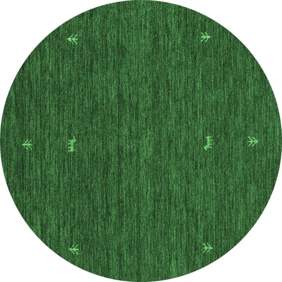 Ahgly Company Indoor Round Abstract Emerald Green Contemporary Area Rugs, 6' Round