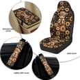 thumbnail image 5 of Xoenoiee Highland Cattle Sunflower Daisy Print PU Leather Car Accessories Automotive Seat Covers Full Set of 5 Seat Protectors with Seat Belt Pads, Car Armrest Cover for SUV Van, 5 of 7
