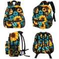 thumbnail image 4 of Starry Sky Sunflower Butterfly Cute Printed Backpack with Adjustable Shoulder Strap, Large Capacity, Lightweight, 4 of 6