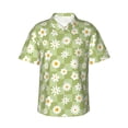 thumbnail image 2 of Picia Daisies Flowers Gentle Cotton Regular Fit Short Sleeve Casual Hawaiian Shirt for Men-XX-Large, 2 of 9