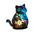 thumbnail image 4 of Lámpara de animales, adorno para dormitorio, lámpara de resina artesanal, lámpara de mesa, luz de resina teñida para Gato, 4 of 8