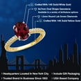 thumbnail image 2 of Gem Stone King 14K Two Tone Gold Red Rhodolite Garnet and Lab Grown Diamond Engagement Ring for Women | 2.16 Cttw | Oval 9X7MM | Gemstone January Birthstone | Size 6, 2 of 6