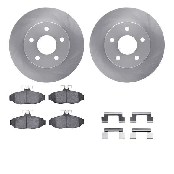 Dynamic Friction Company Rear Brake Rotors with 5000 Advanced Brake Pads includes Hardware 6512-55083