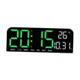 thumbnail image 3 of Reloj despertador Digital, ajuste de brillo de 4 niveles, temperatura, fecha, semana, visualización para dormitorio, mesa, pared, sala de estar, Macarena  Reloj despertador digital, 3 of 8