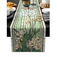 thumbnail image 2 of Butterfly Stained Glass Cotton Linen Table Runner 18 x 72 inch Summer Dragonfly Botanical Vintage Non-slip Rectangular Dining Table Decor for Wedding Party Holiday Dinner, 2 of 8